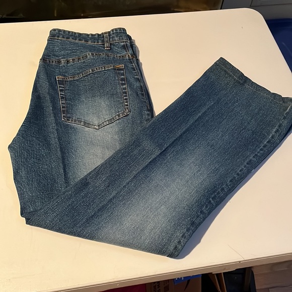 Midnight Velvet  size 12 jeans embellished high rise wide leg with stretch - Picture 7 of 15